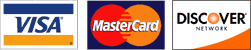 Visa, Master Card, Discover Credit Cards